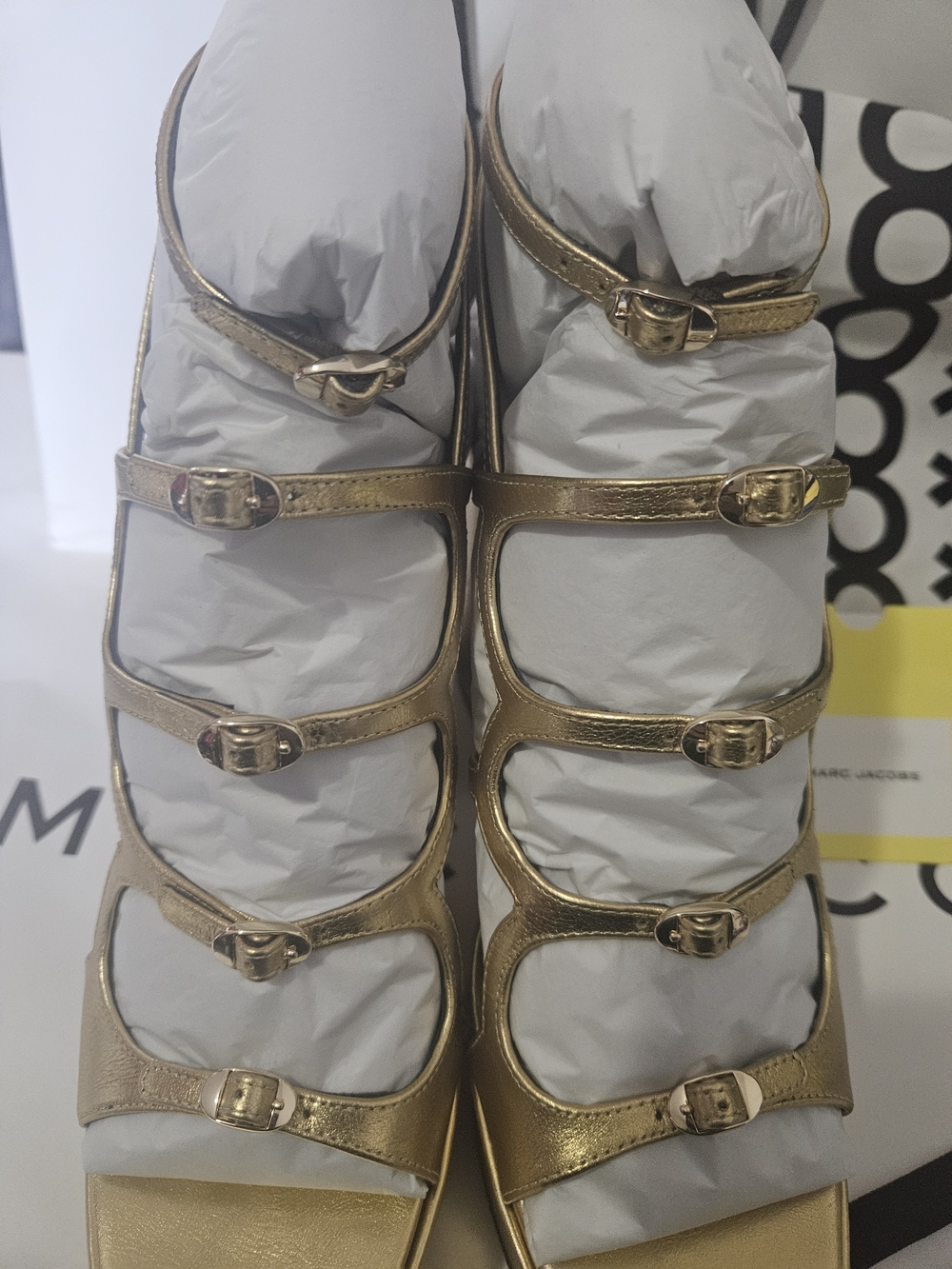 Marc Jacobs The Metallic Leather KiKi Platform Sandal EU 40 US 10 - Picture 5 of 13